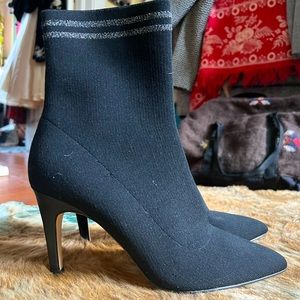 Leith Finn sock bootie with Silver detail 3.75” heel size 10